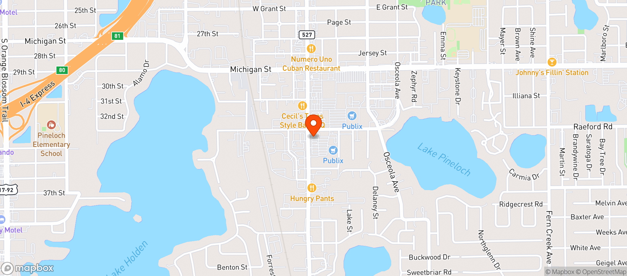 Map showing Publix Super Market #1754