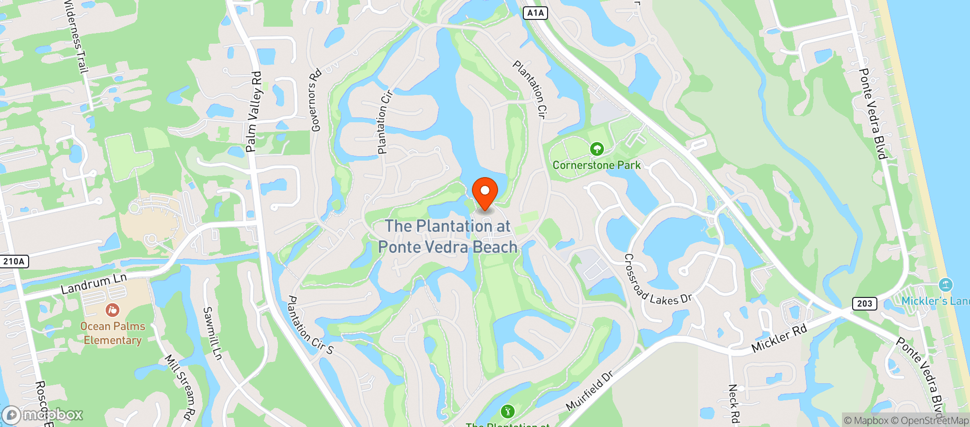 Map showing Plantation Country Club