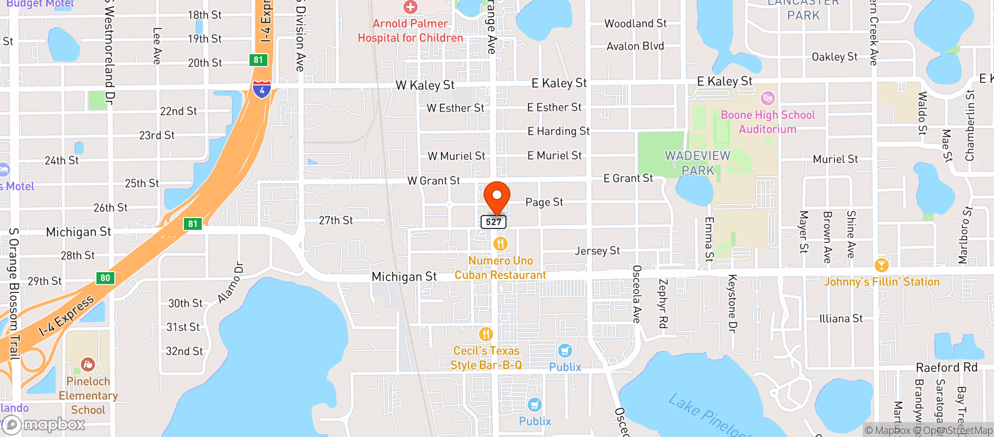 Map showing Chai Thai Cuisine-temp Cl