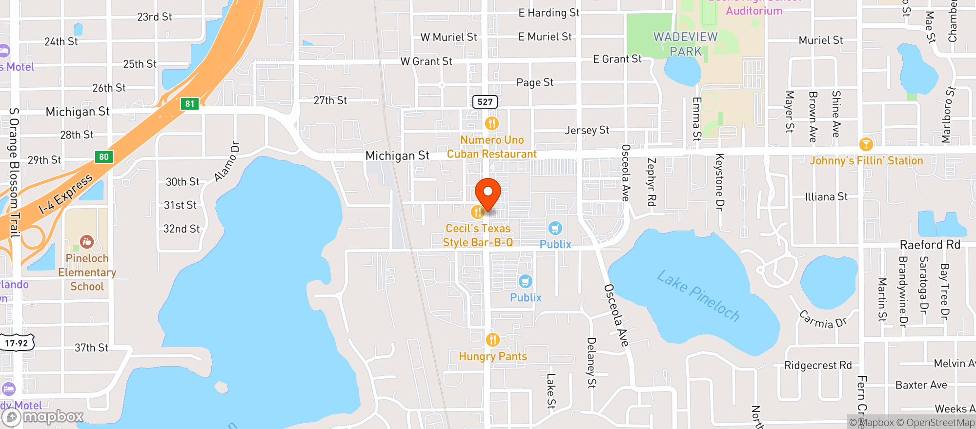 Map showing Publix Super Market