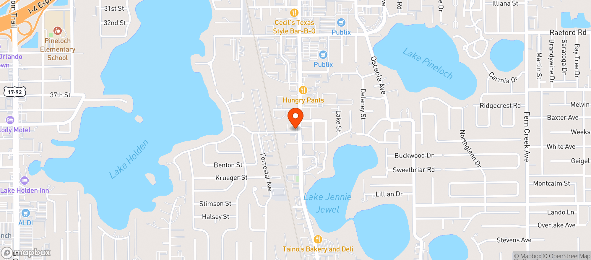 Map showing Taqueria Ameca Jaliso #2
