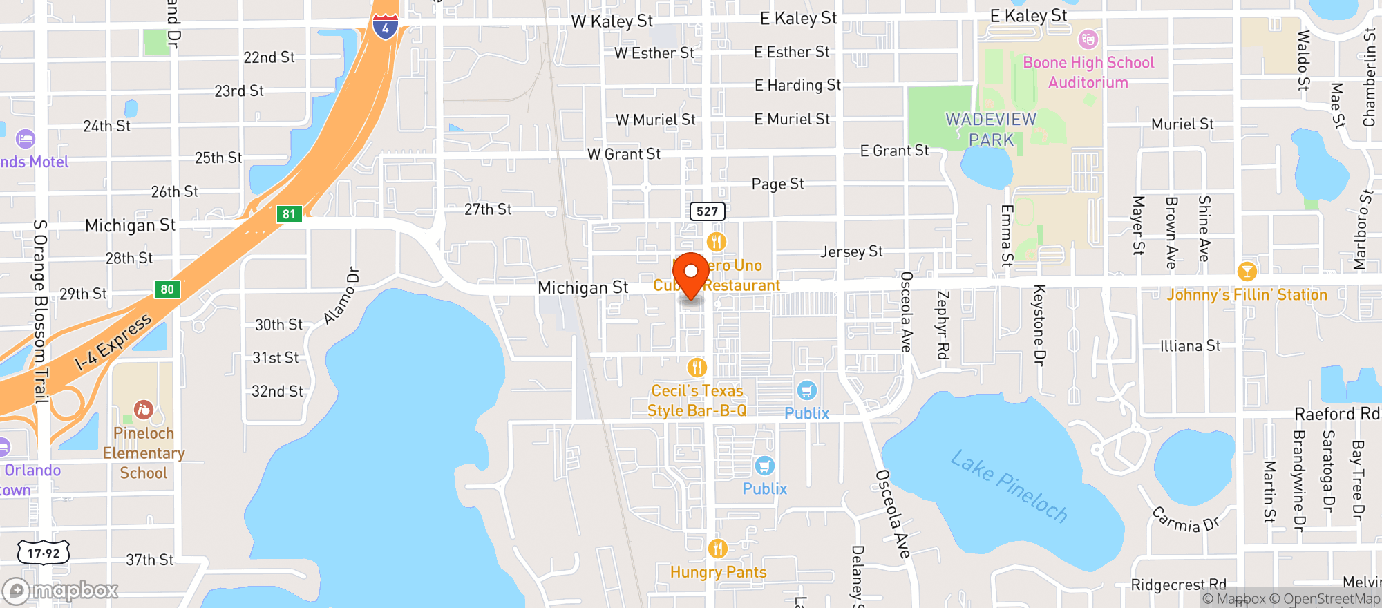 Map showing Cvs