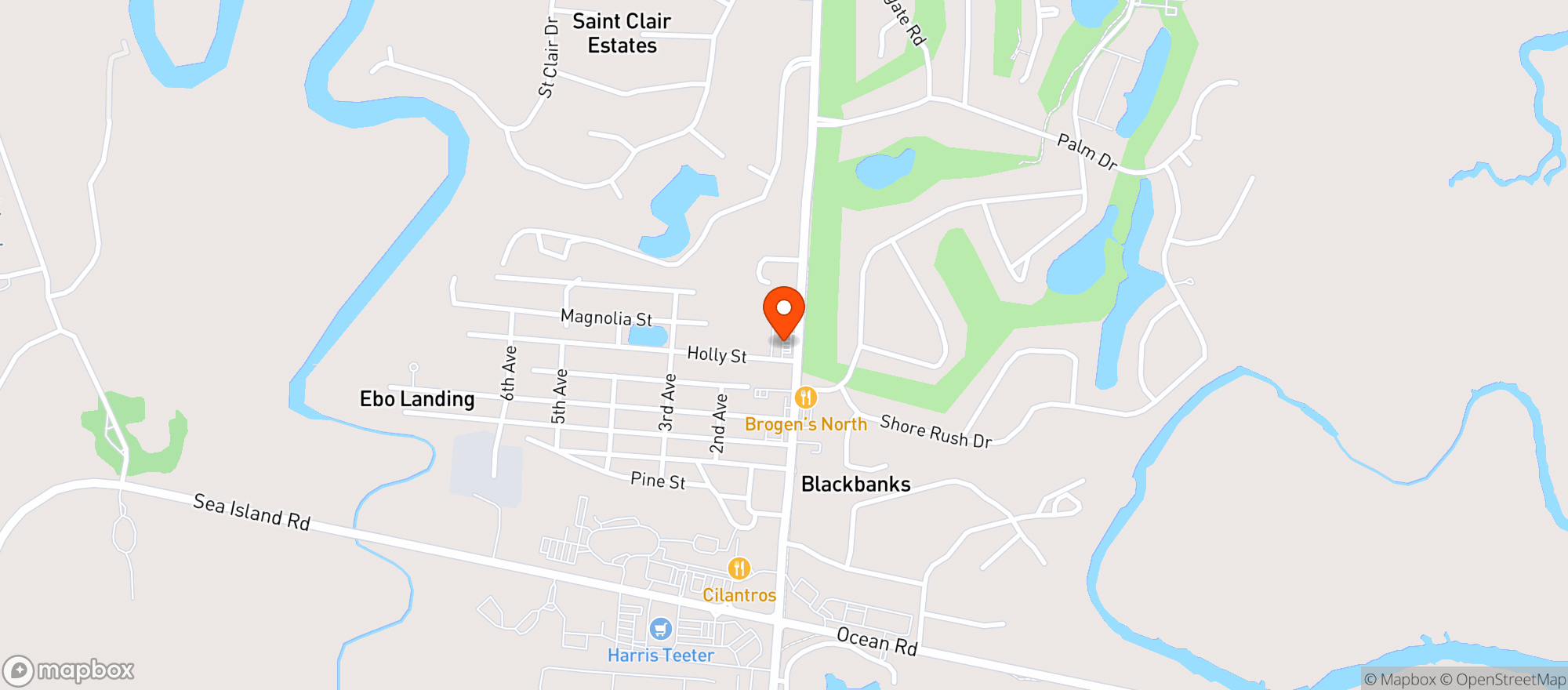 Map showing Circle K (3801 Frederica Rd)