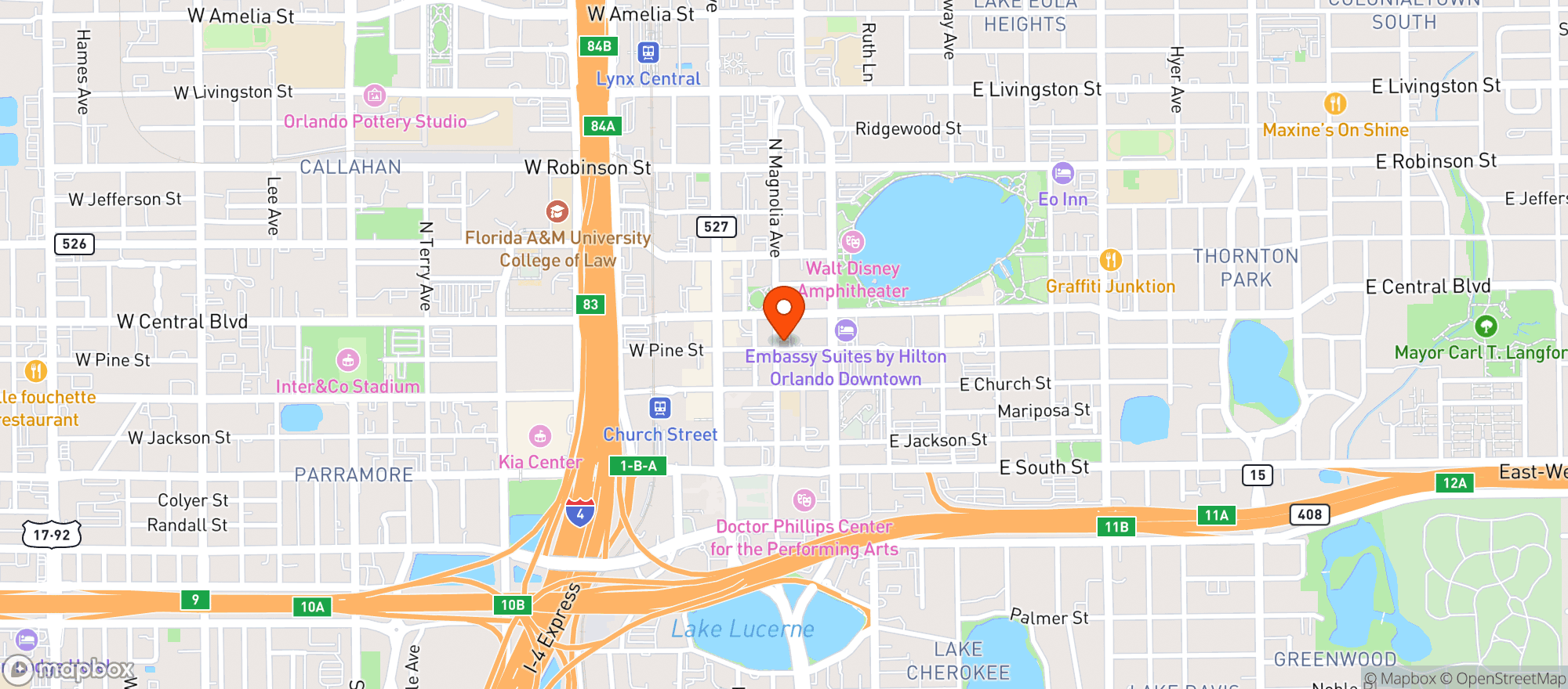 Map showing Cityarts Orlando