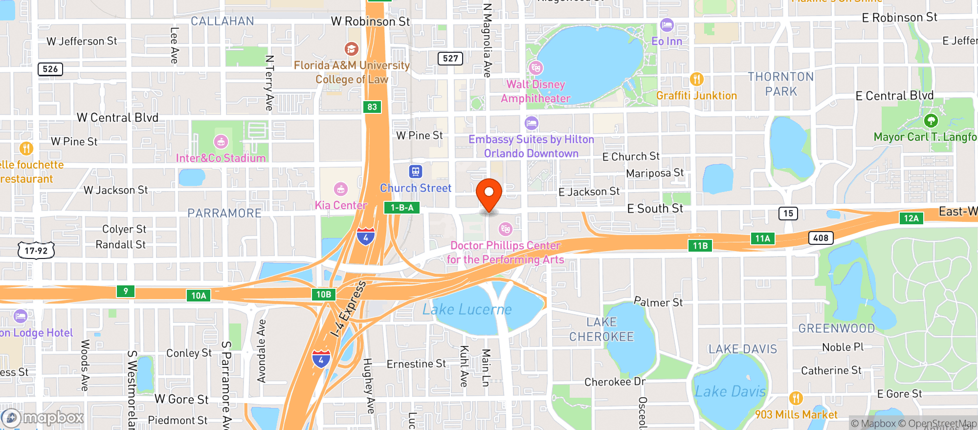 Map showing Mockingbird Craft Tonics