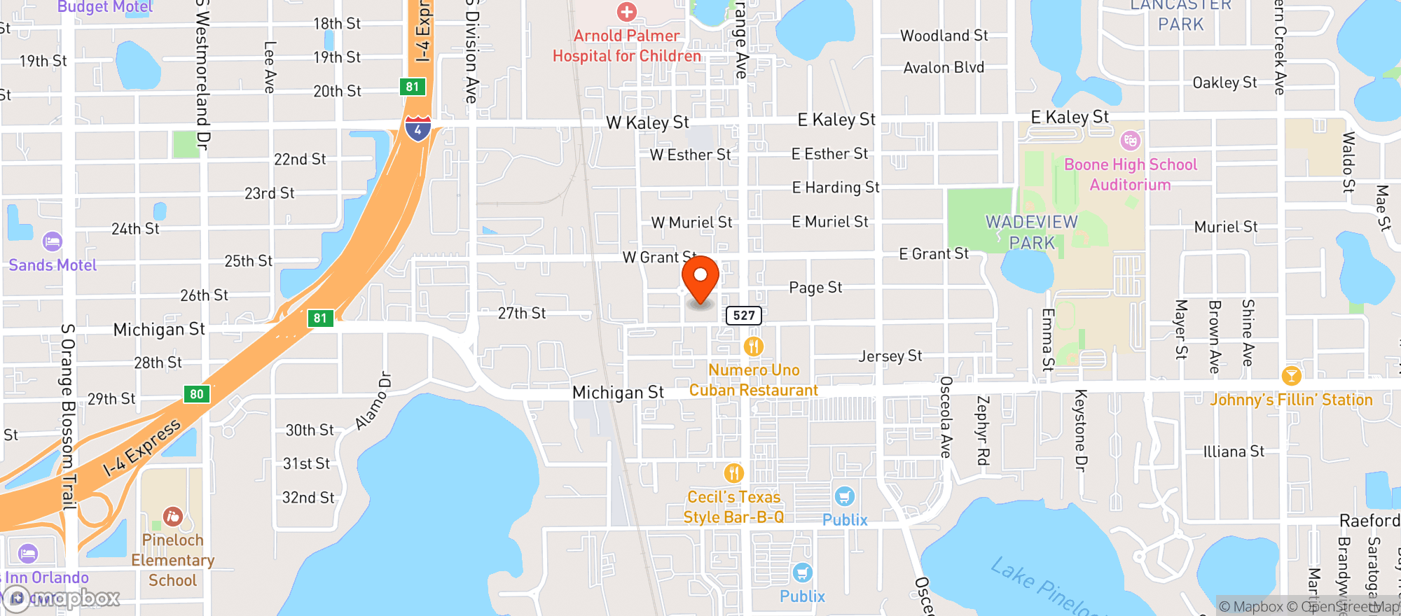Map showing Sugar Divas Bakery