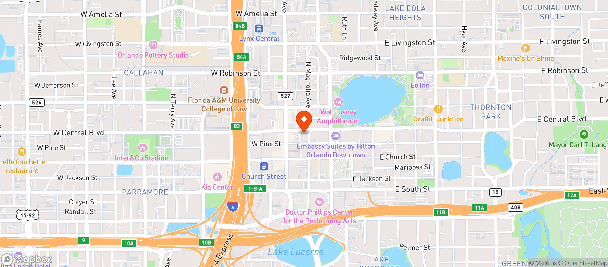 Map showing Caseys On Central