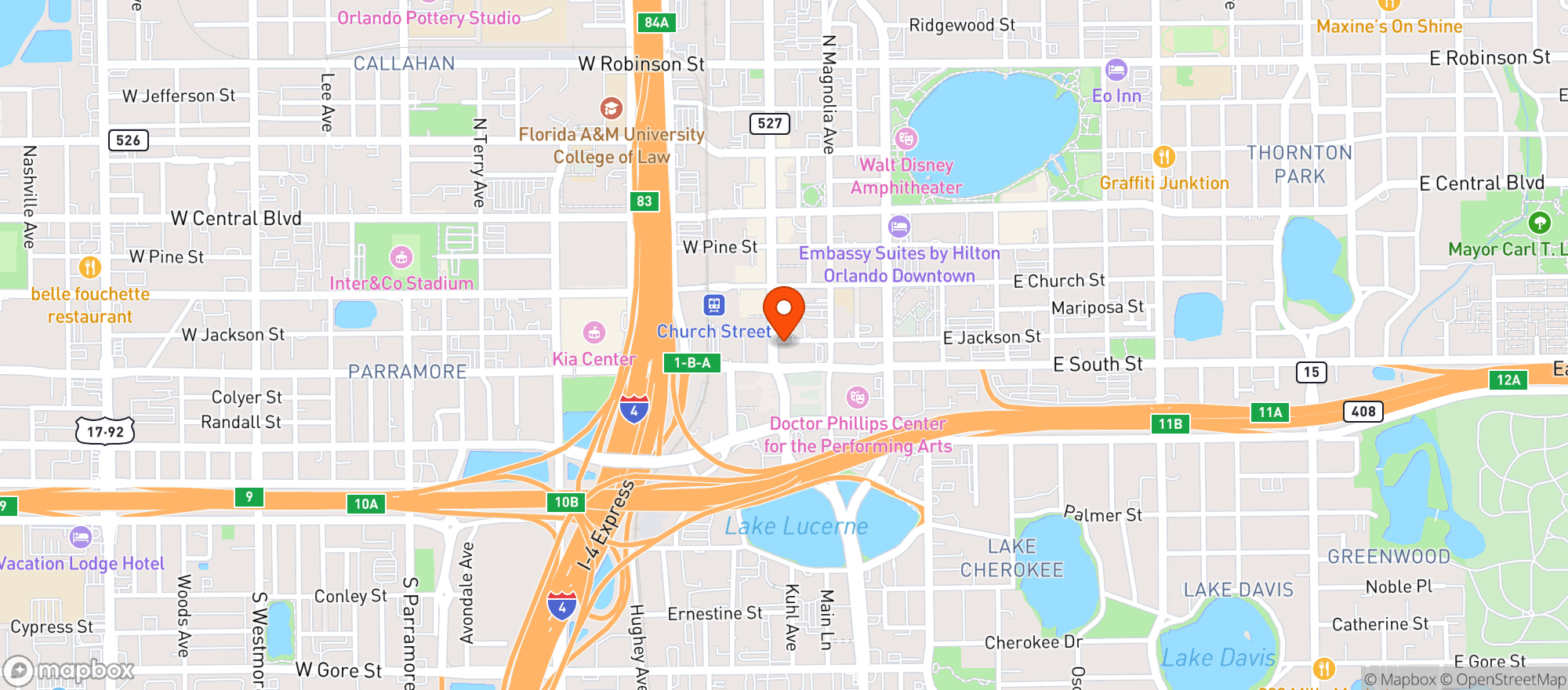 Map showing Grand Bohemian Gallery