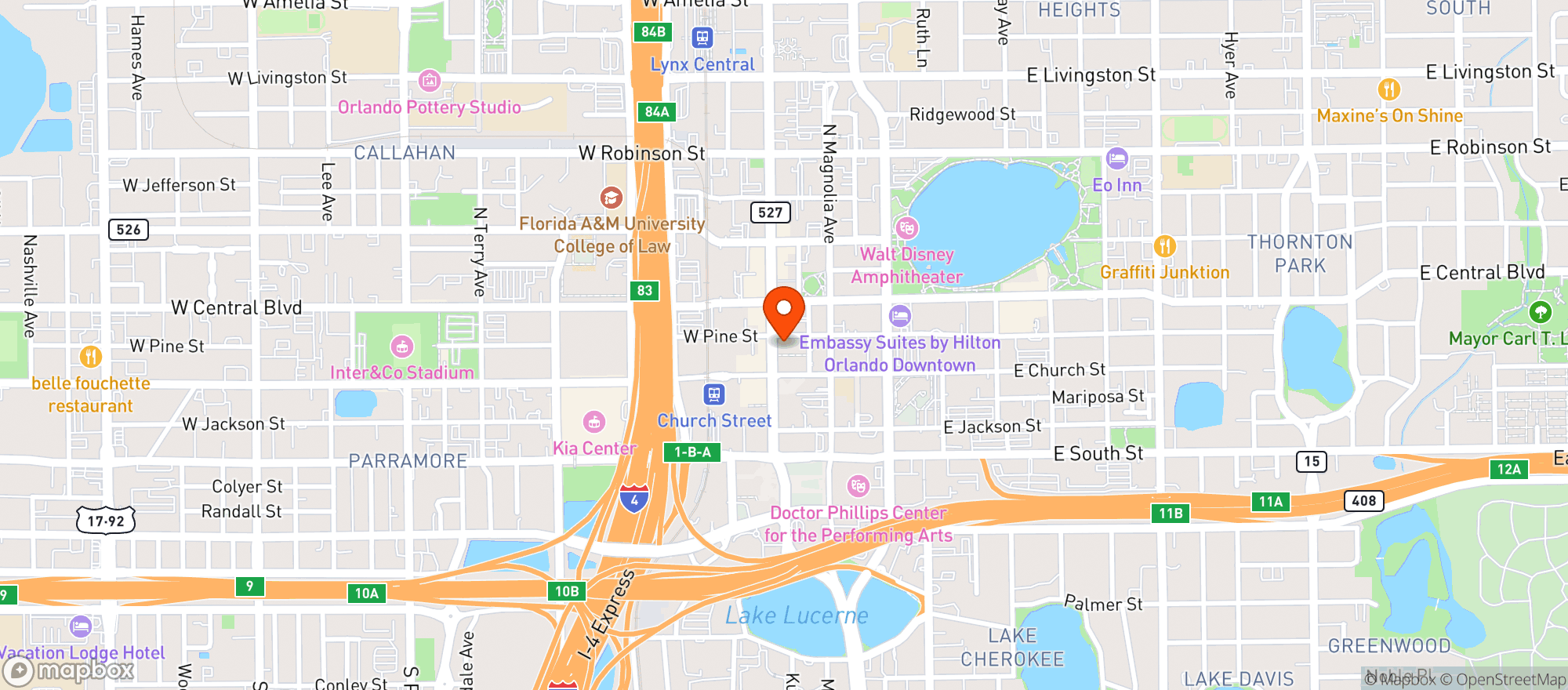 Map showing Corona Cigar Company