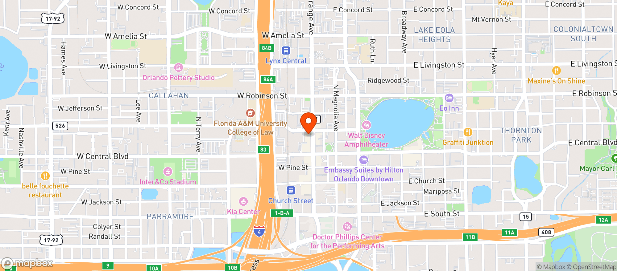 Map showing The Beacham