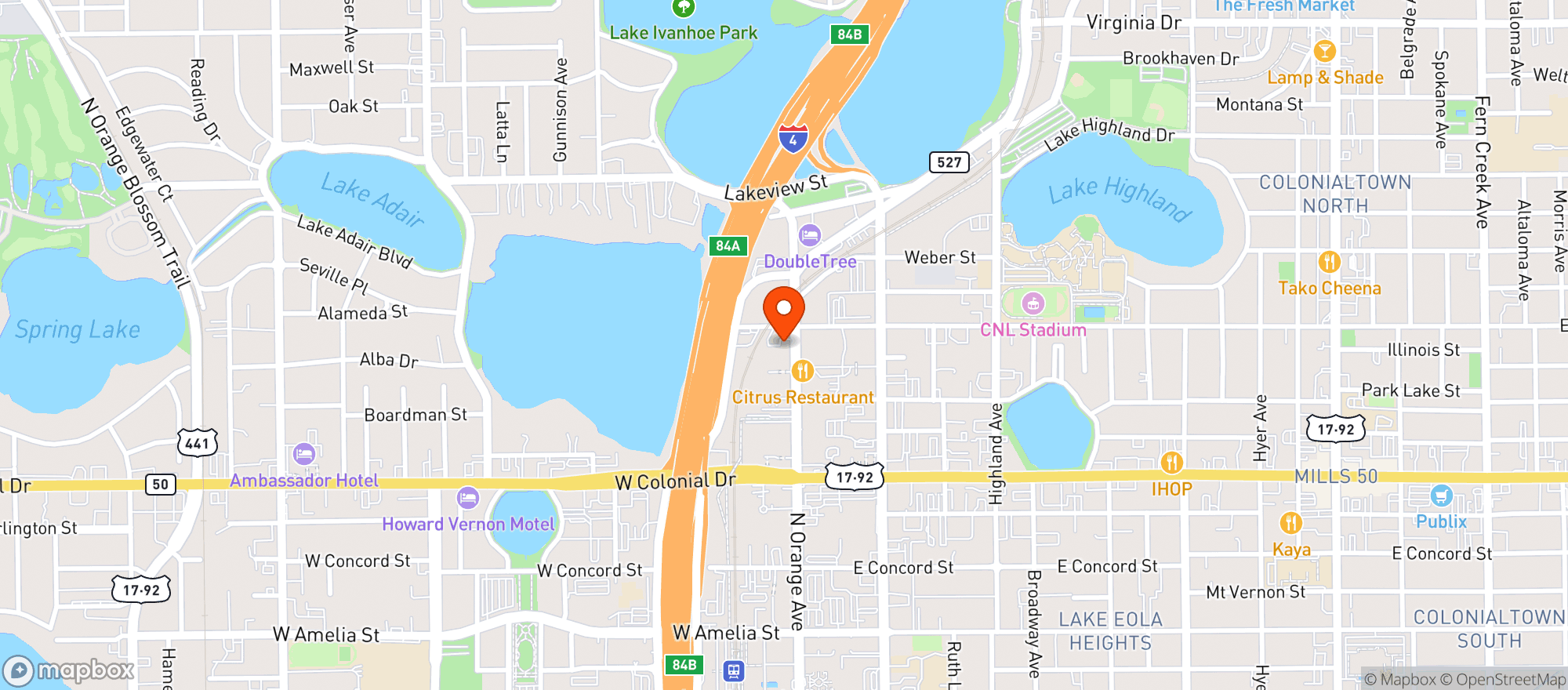 Map showing Orange County Bar Association