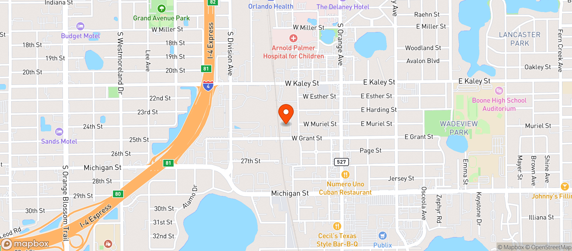 Map showing Hamlin House