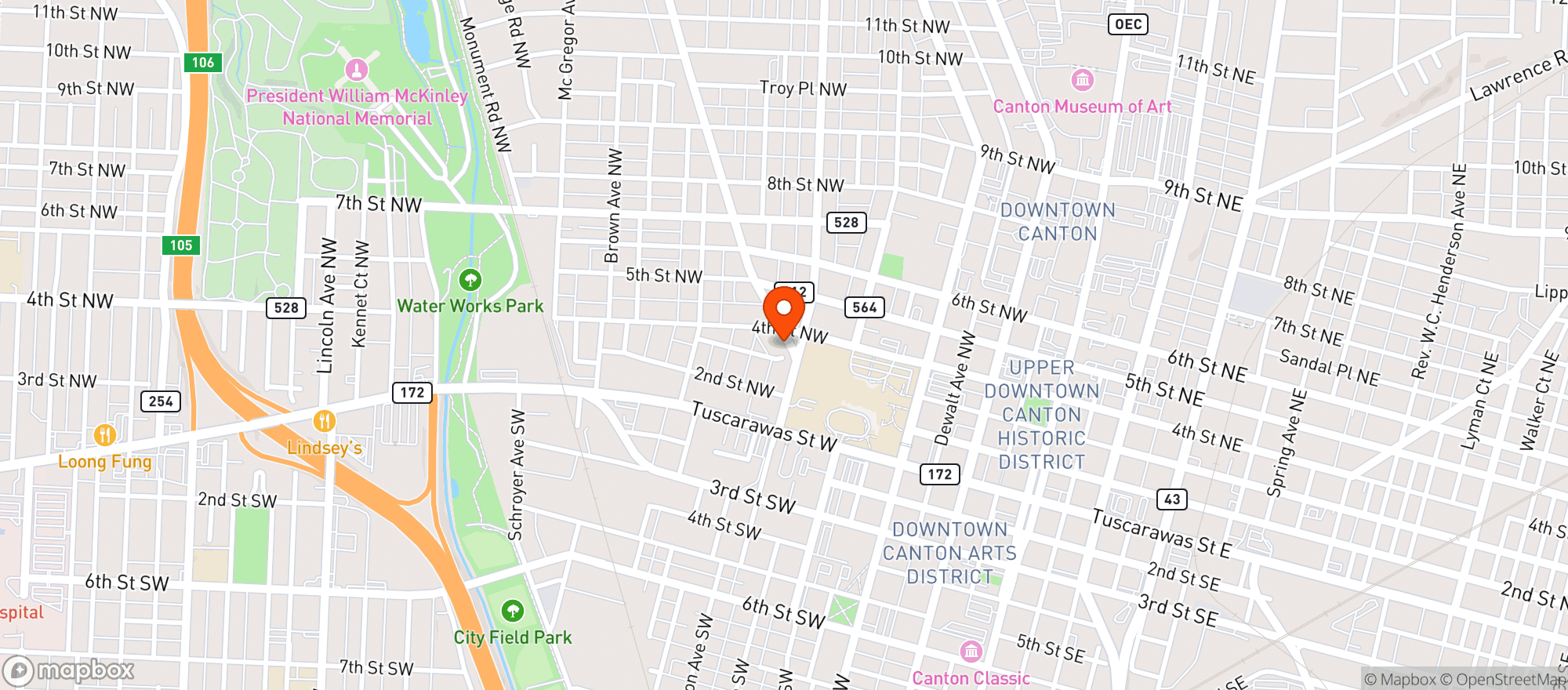 Map showing FISHERS FOODS- STORE#5