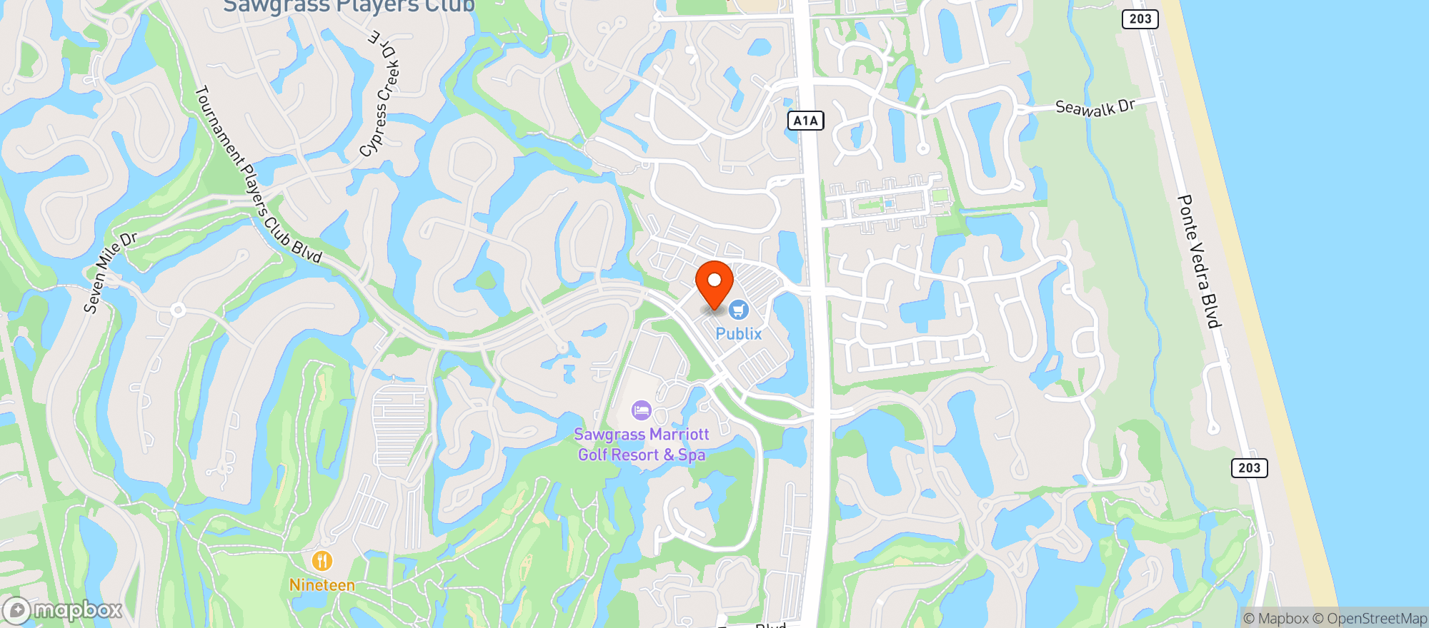 Map showing Trasca & Co Eatery