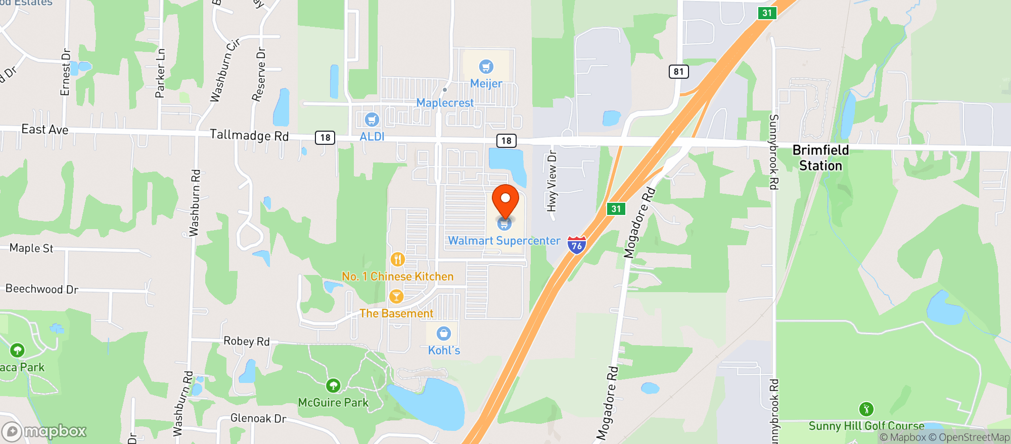 Map showing Walmart Supercenter