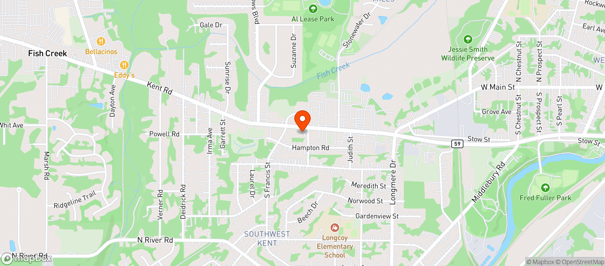 Map showing Westside Food Mart - Kent
