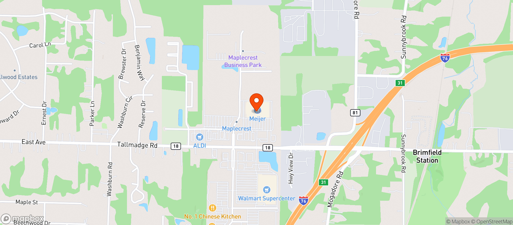 Map showing Meijer