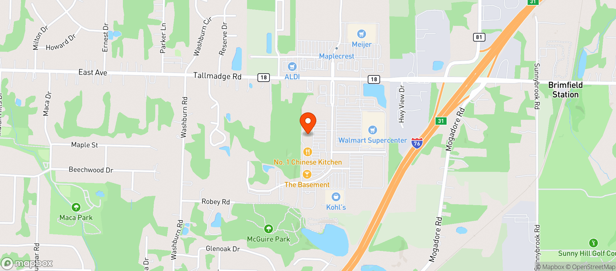 Map showing Brimfield Liquor (Brimfield)