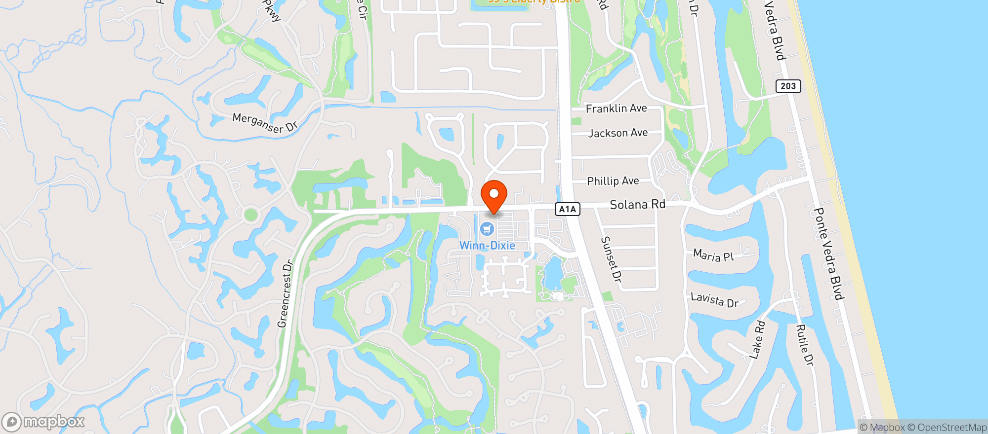 Map showing Ponte Vedra Liquors#1