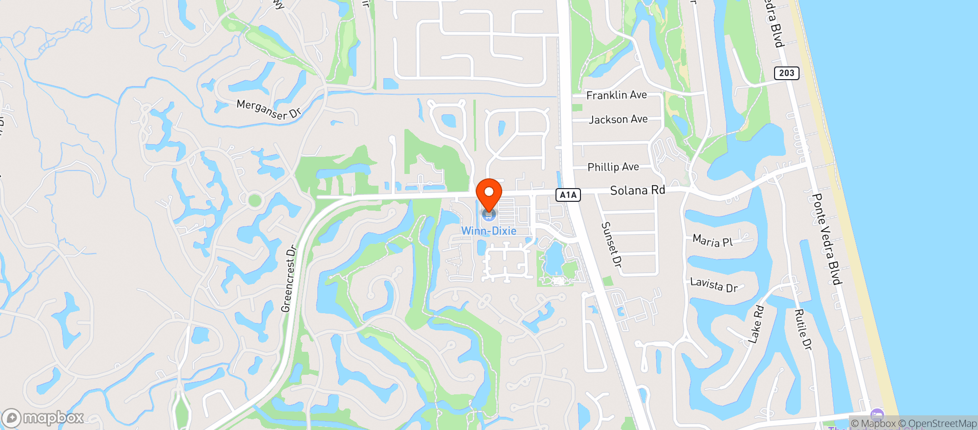 Map showing Winn Dixie #5