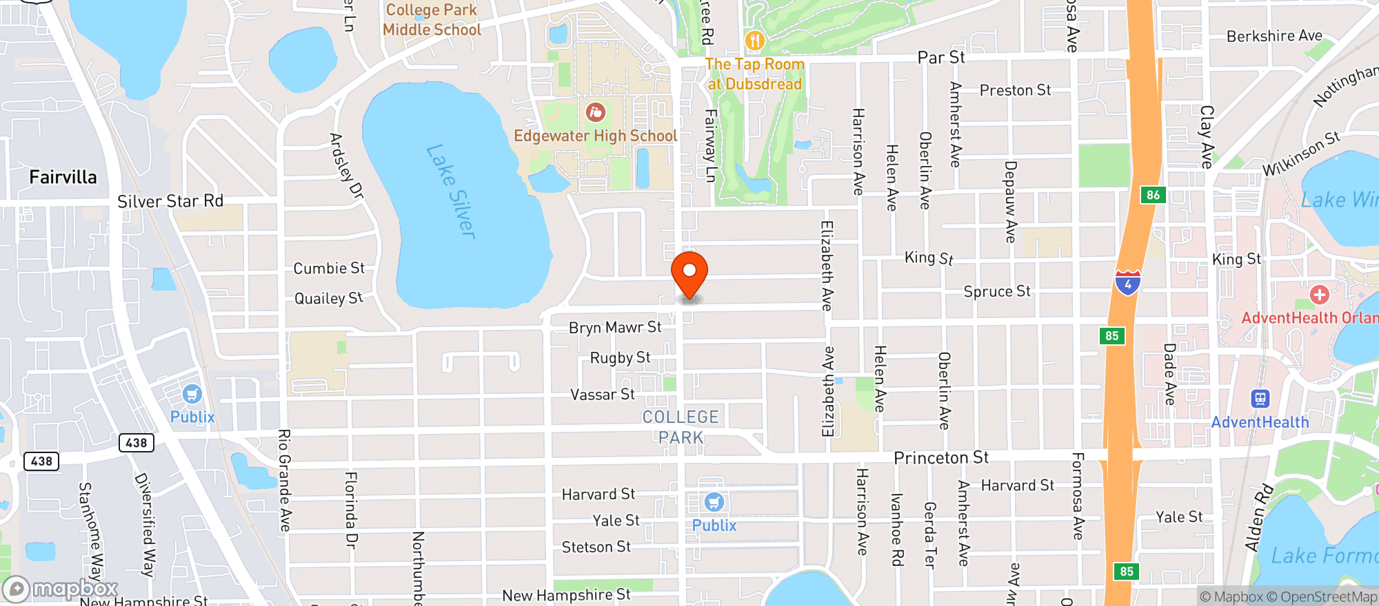 Map showing The Castle Irish Pub