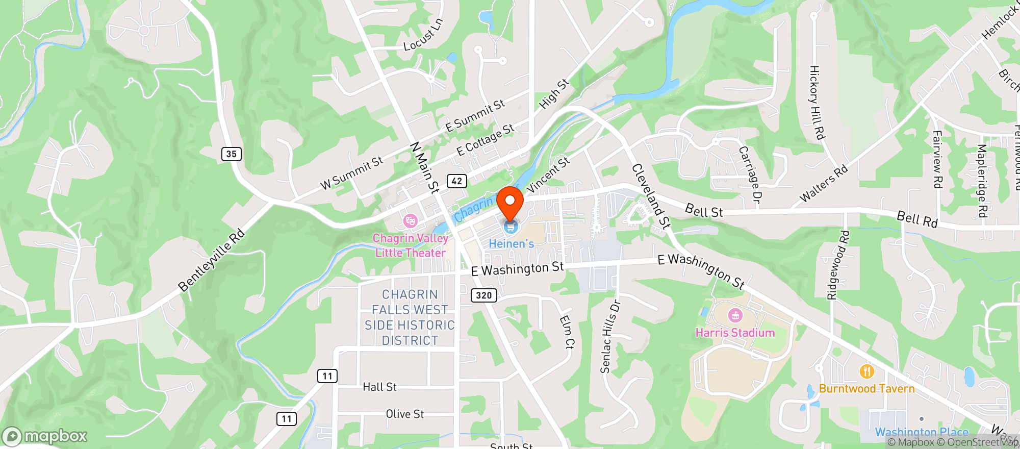 Map showing Heinens Supermarket