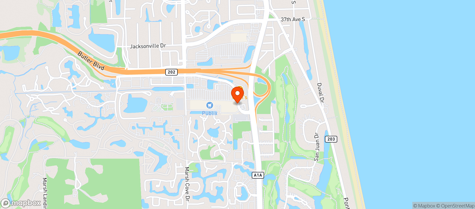 Map showing Target Store