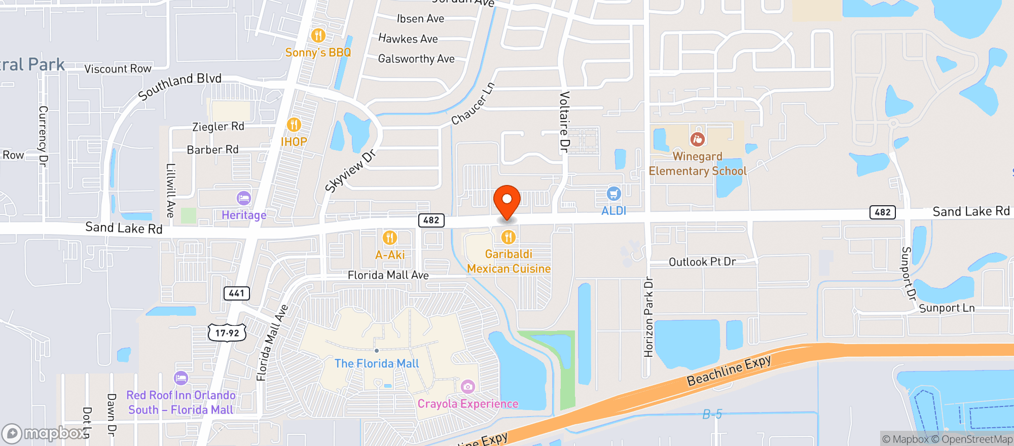 Map showing TARGET - ORLANDO SAND LAKE RD