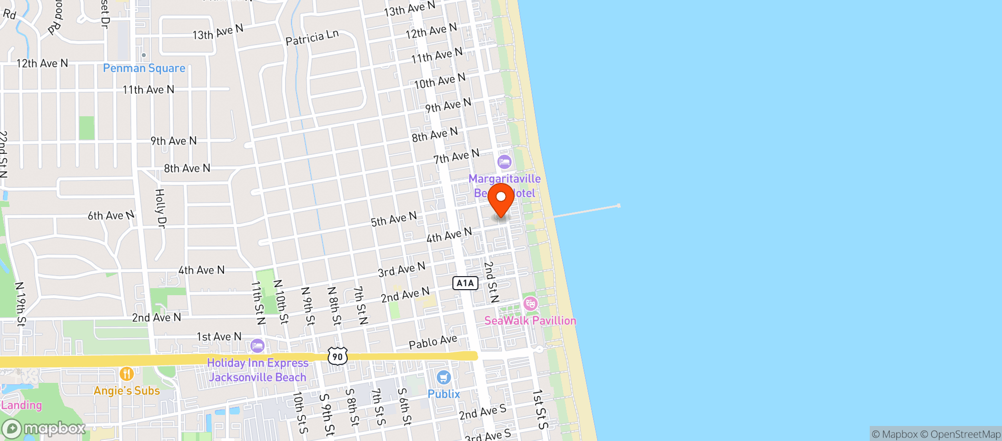 Map showing O Ku Sushi