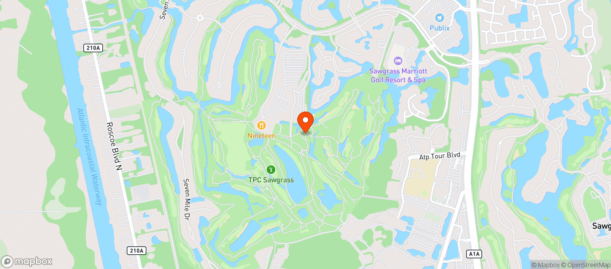Map showing Tpc Sawgrass
