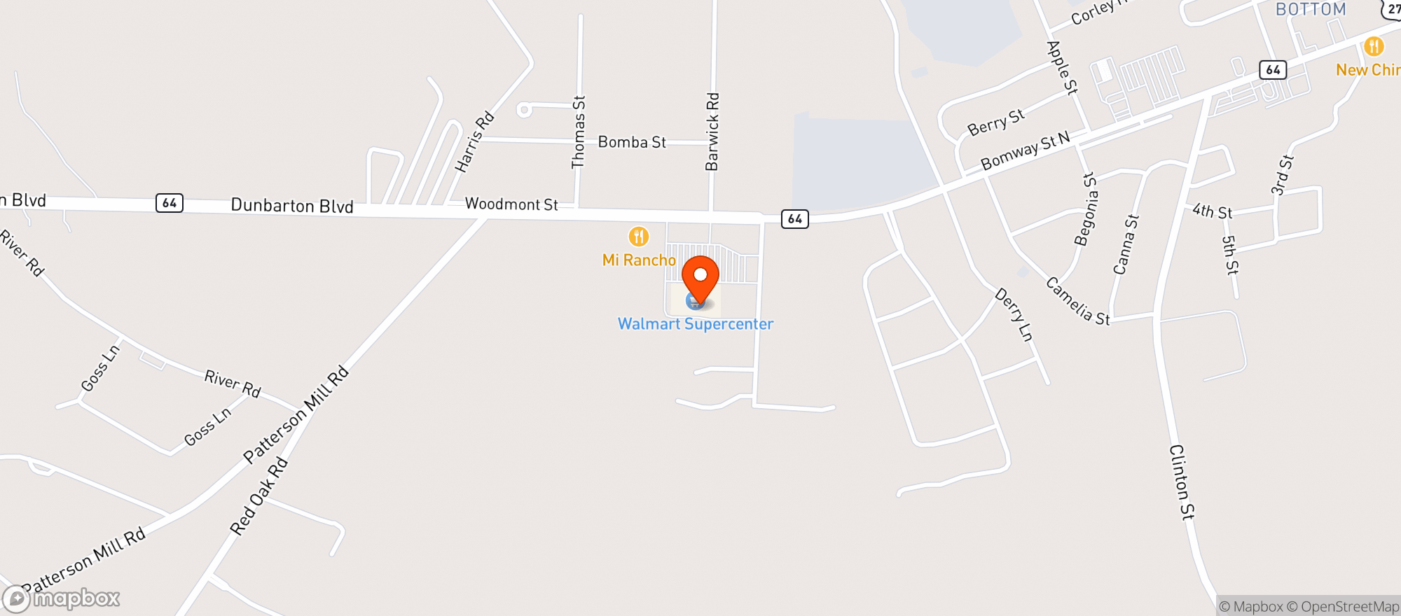 Map showing Walmart Supercenter