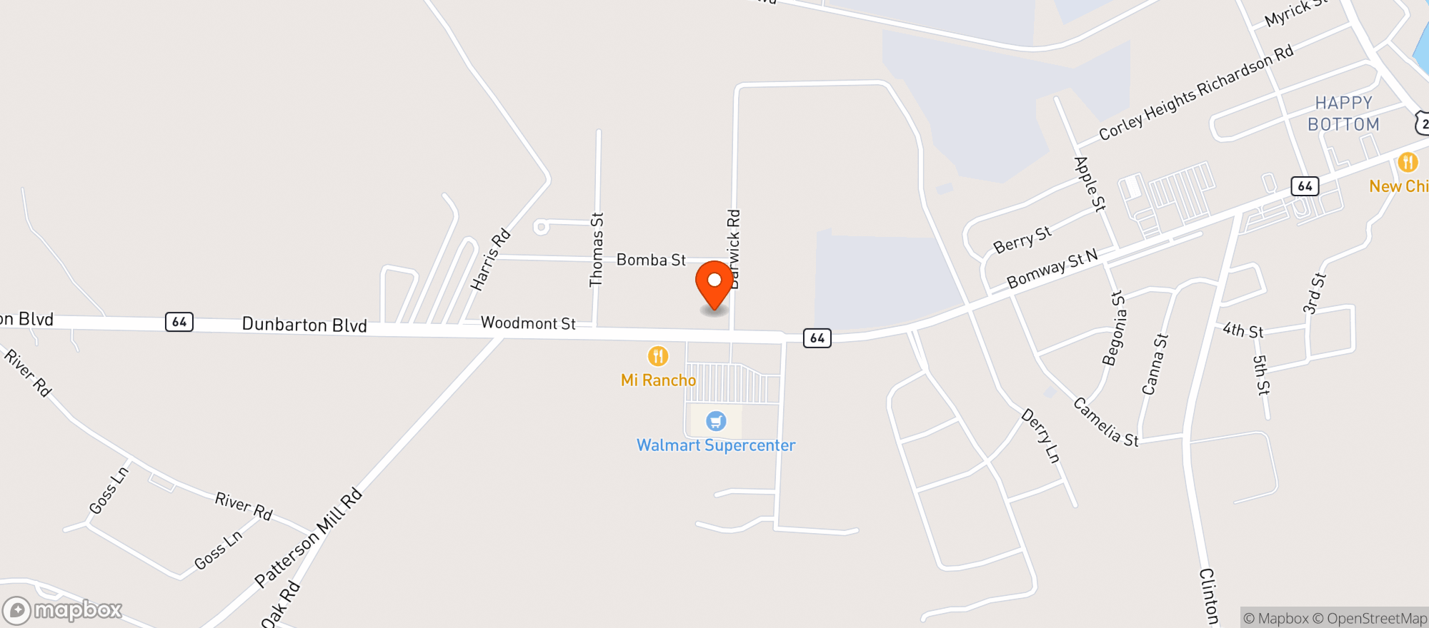 Map showing Kwik Stop- Barnwell