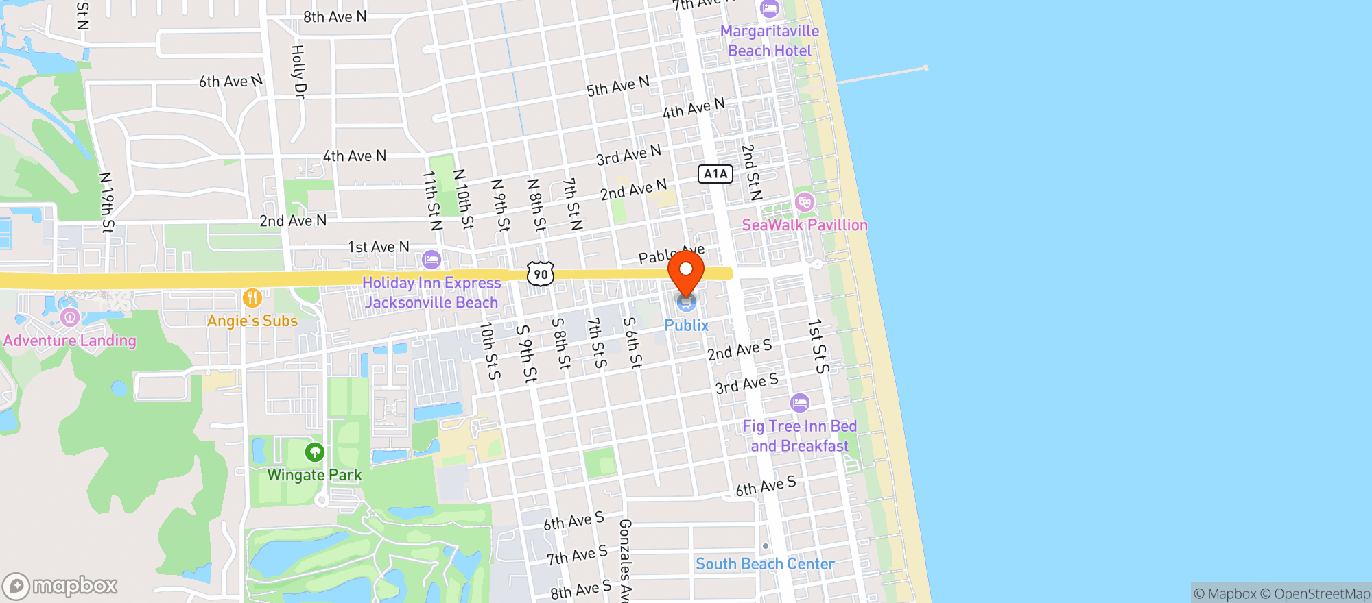 Map showing Publix