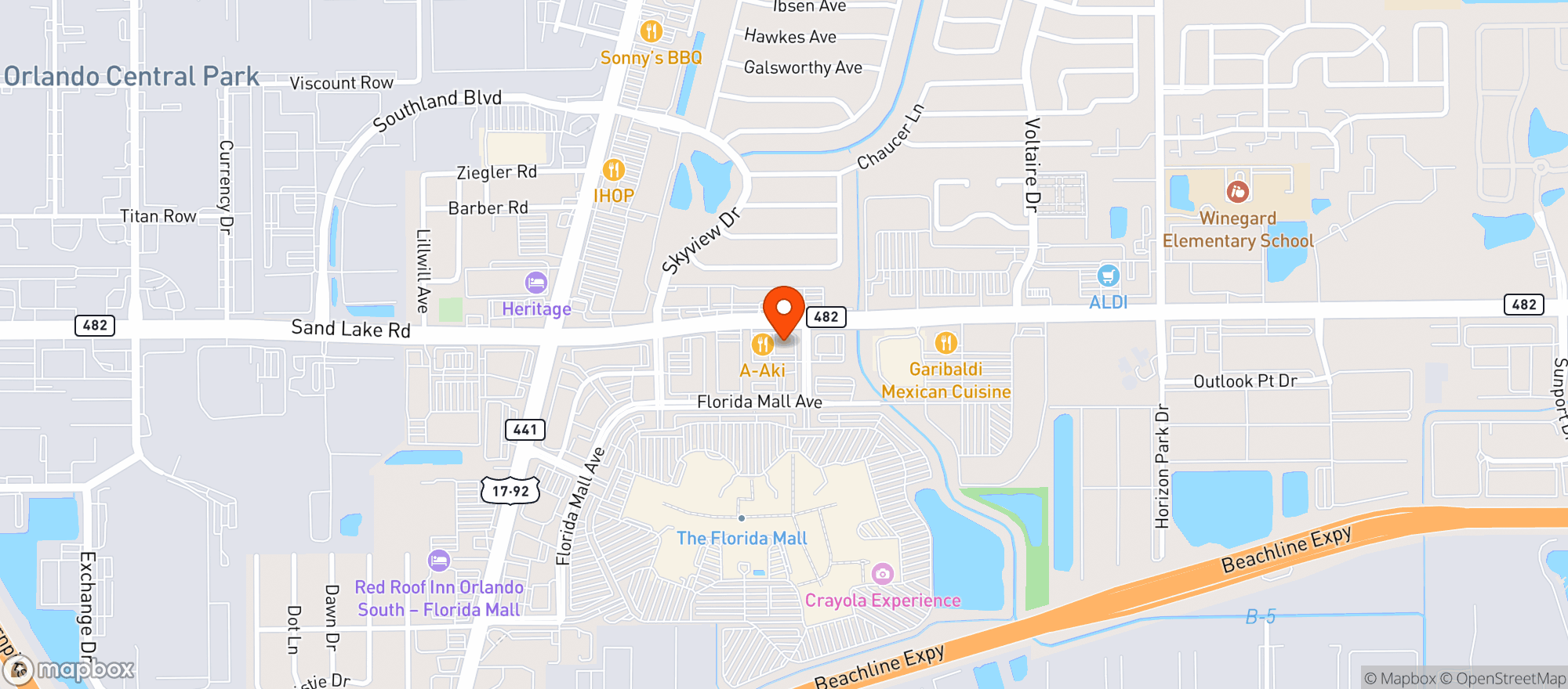 Map showing Chili's Grill & Bar