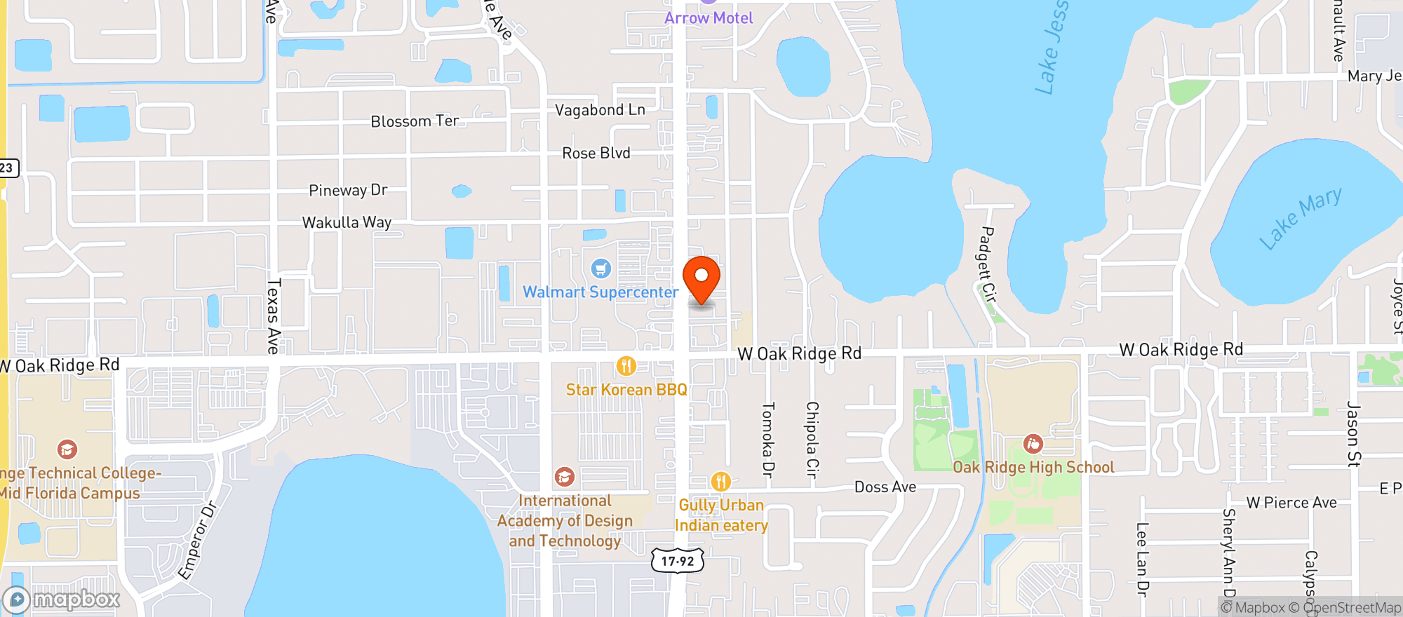 Map showing La Poderosa Night (closed