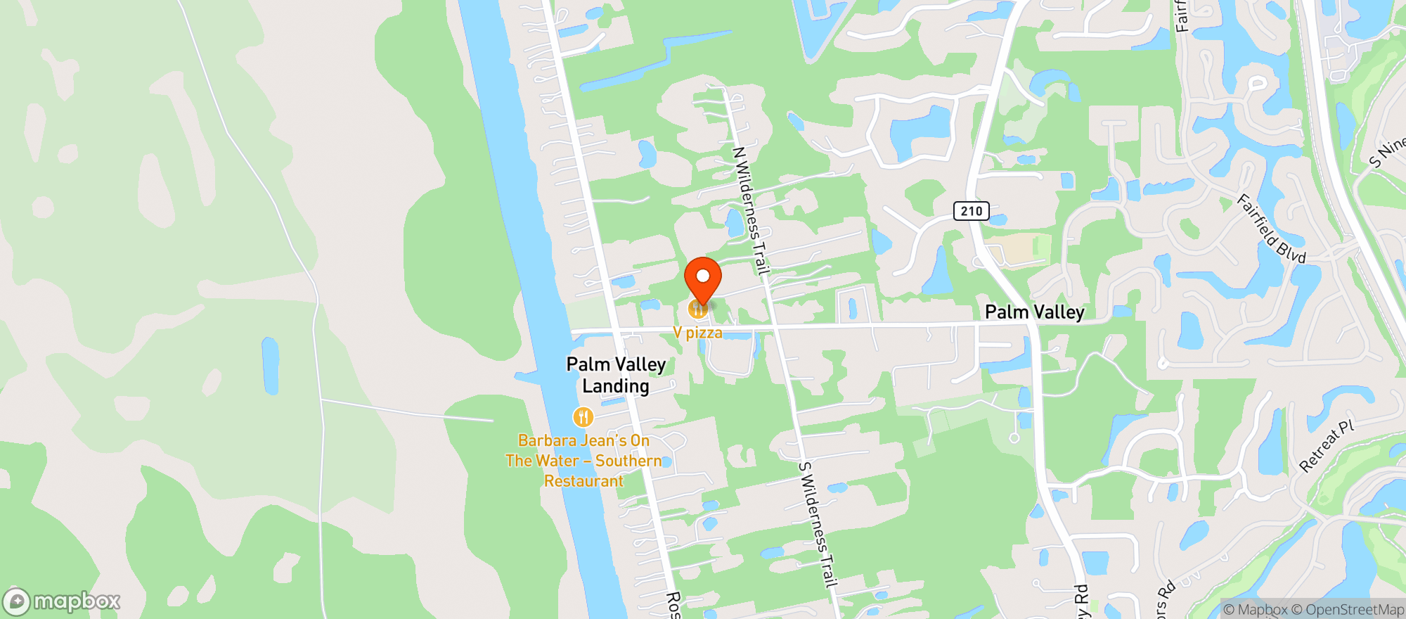 Map showing V Pizza