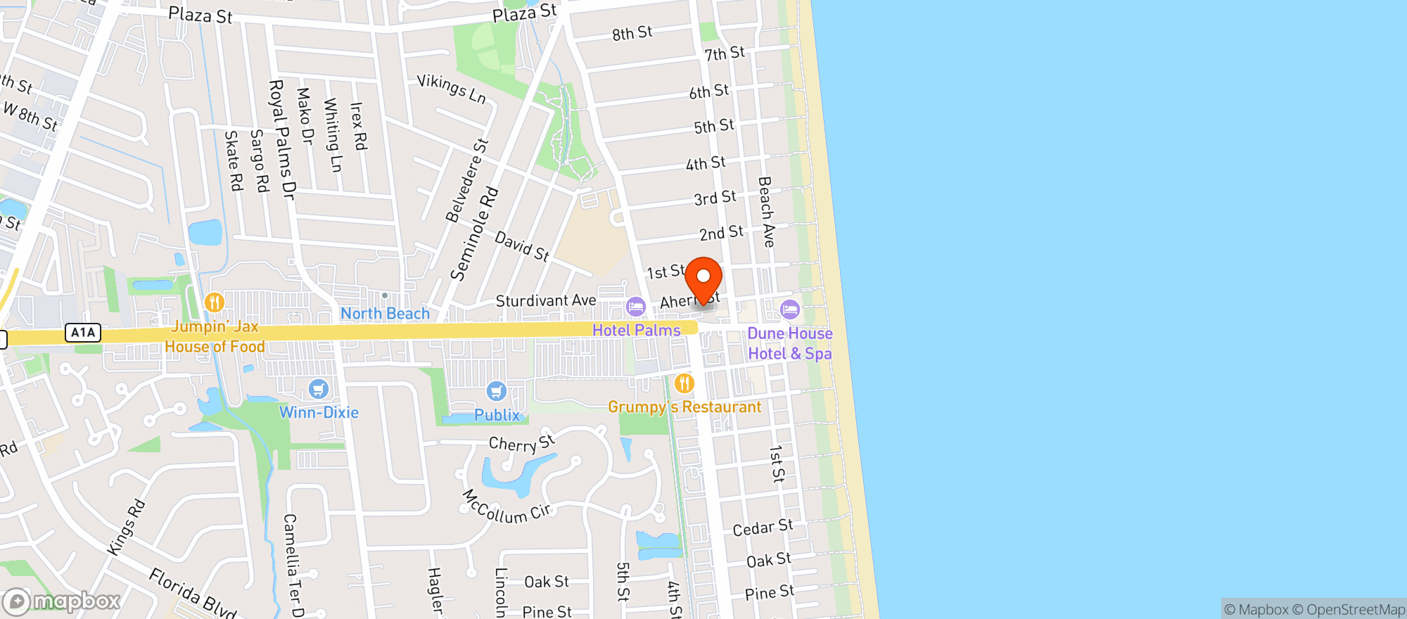 Map showing Poes Tavern