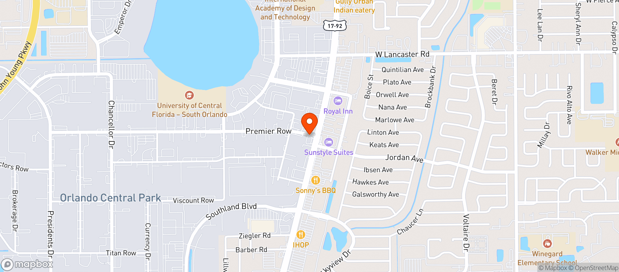 Map showing ORLANDO NOVELTY