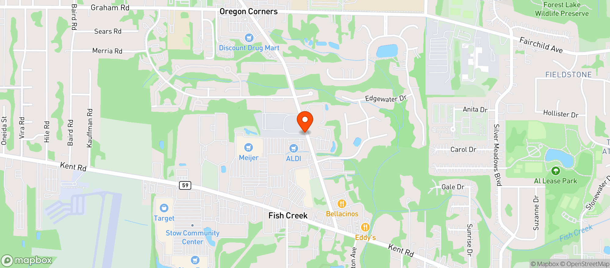 Map showing Trendys Beauty