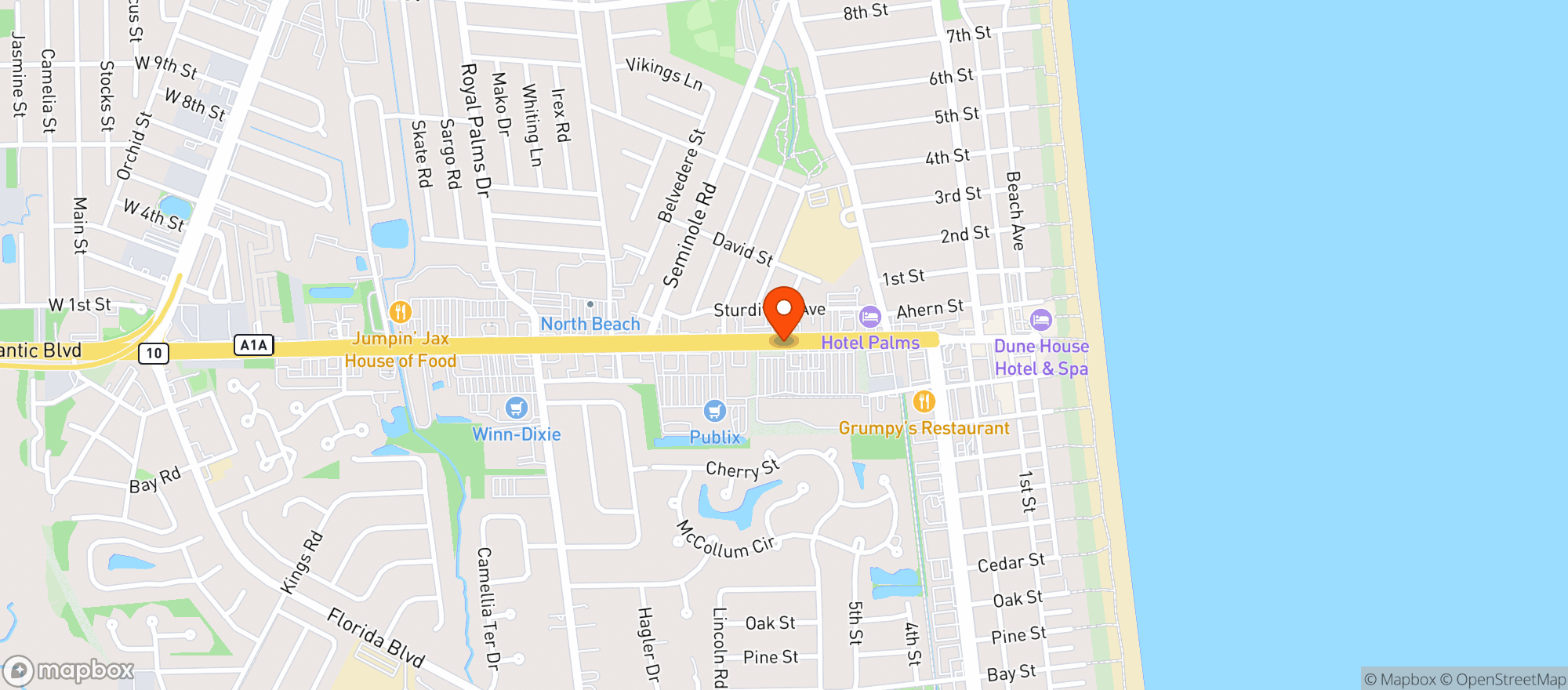Map showing Publix Super Market