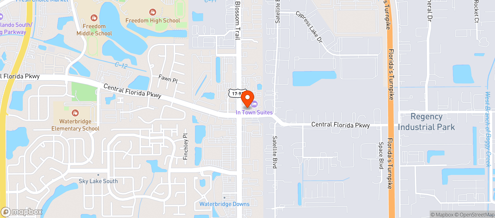 Map showing CIRCLE K (9999 S ORANGE BLOSSOM TR)