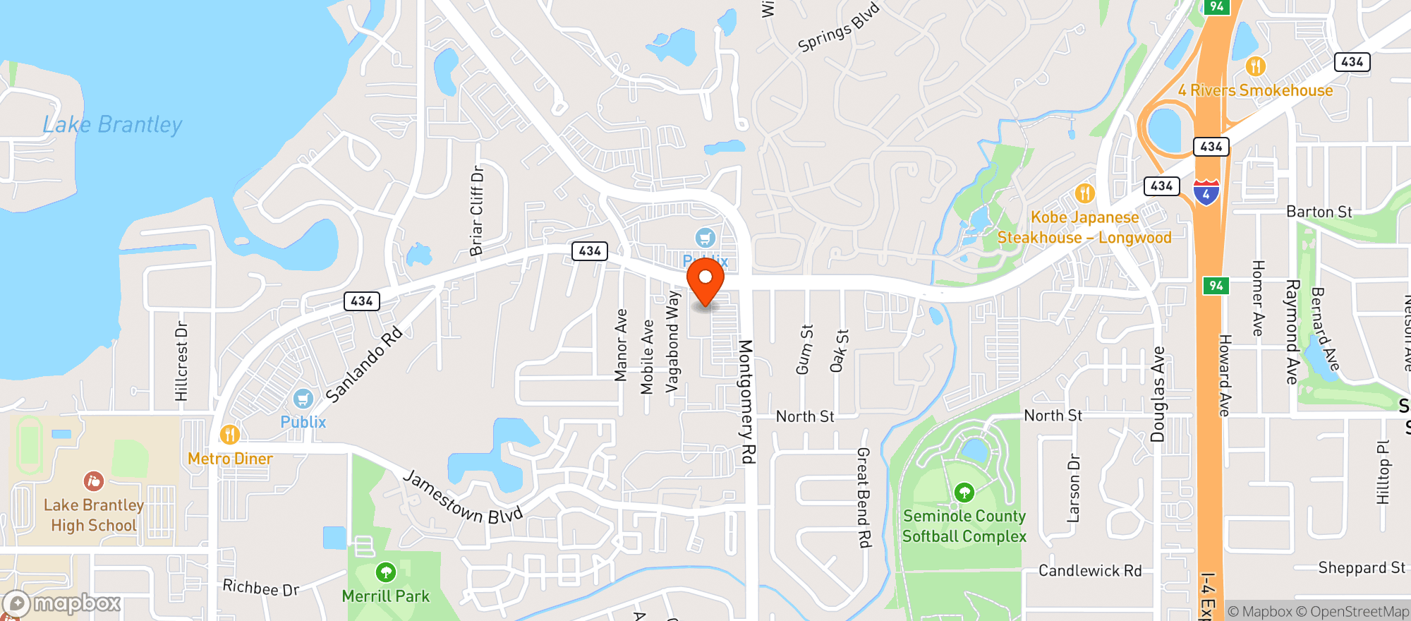 Map showing CHAMBERLIN’S MARKET – ALTAMONTE