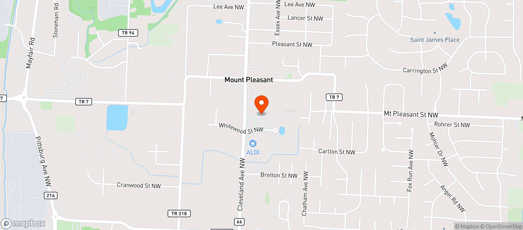 Map showing Puckers
