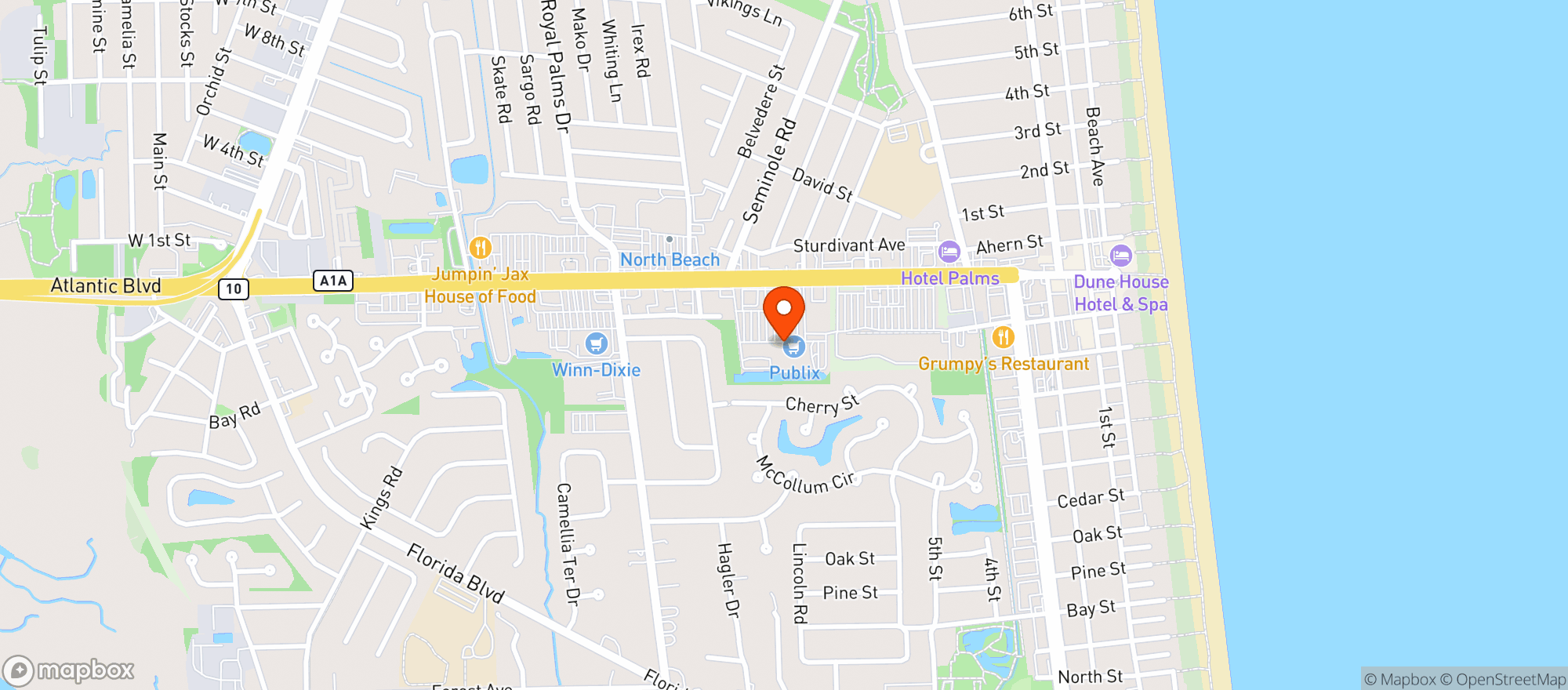 Map showing Hurricane Grill & Wings
