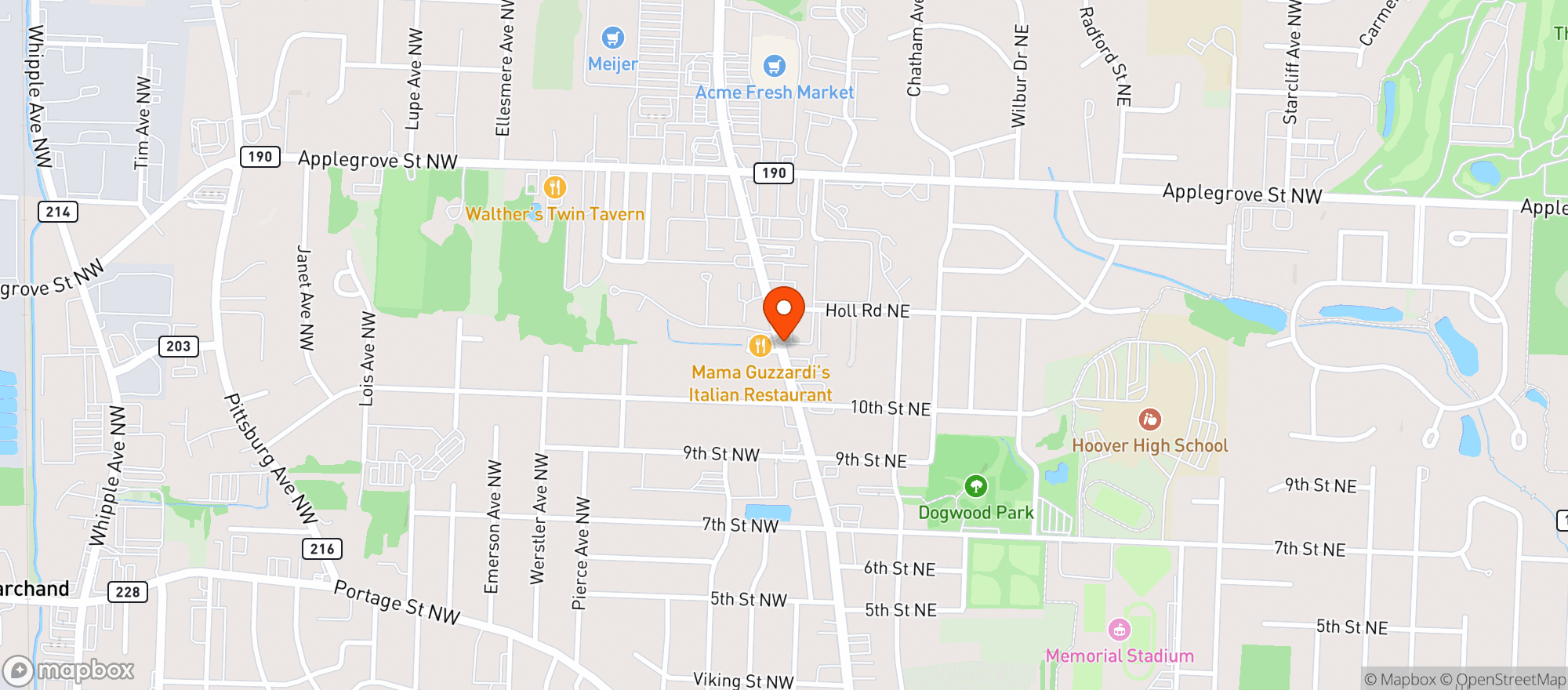 Map showing Kraus Pizza