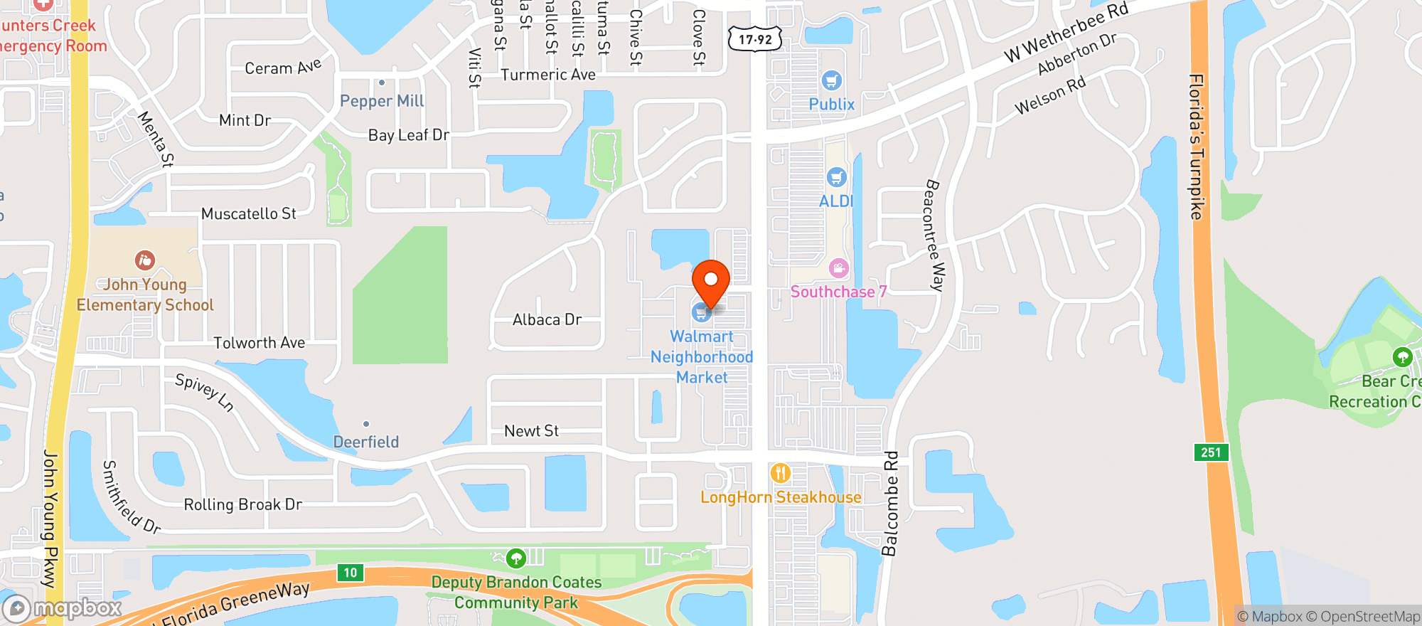 Map showing Walmart Neighborhood Market