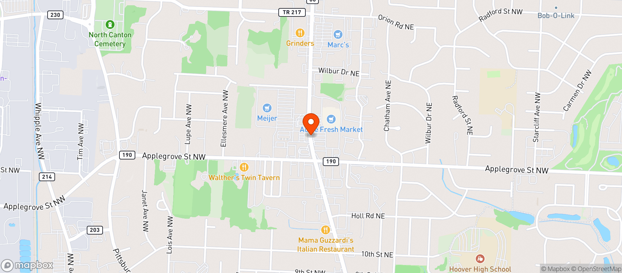 Map showing Acme Fresh Market
