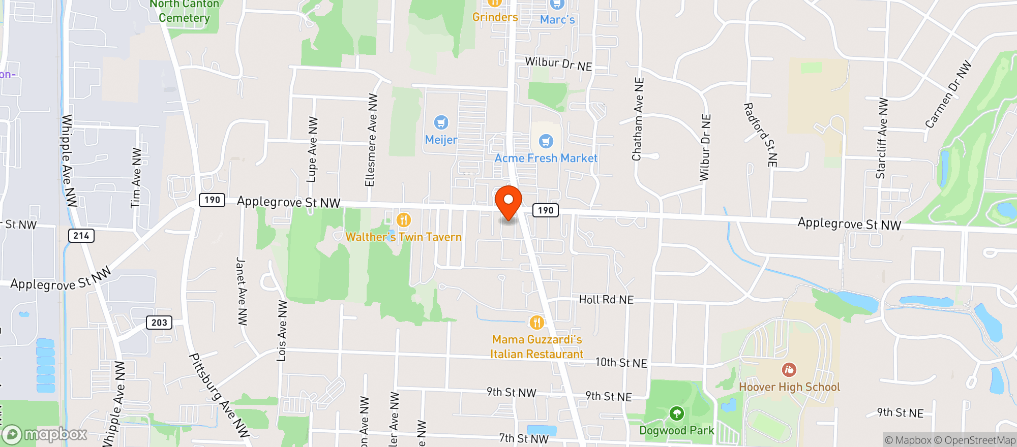 Map showing Cvs