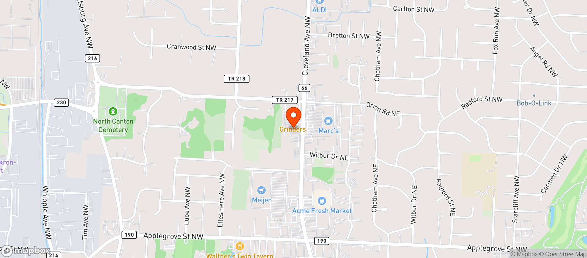 Map showing Tds Tailgate Grill