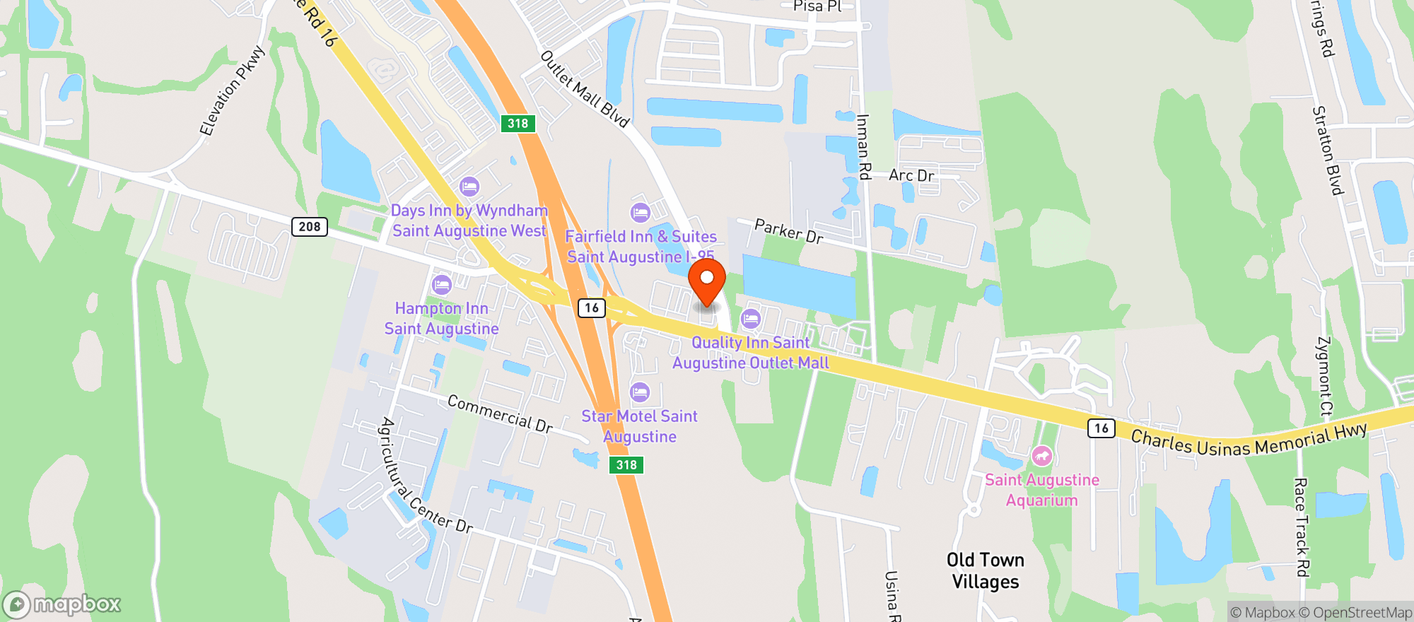 Map showing CIRCLE K (2330 SR 16)